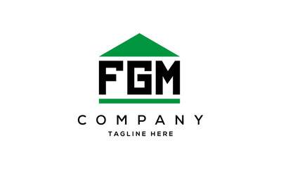 FGM three letter house for real estate logo design