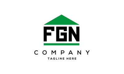 FGN three letter house for real estate logo design