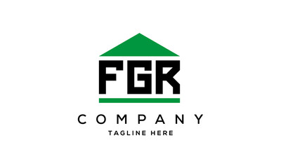 FGR three letter house for real estate logo design