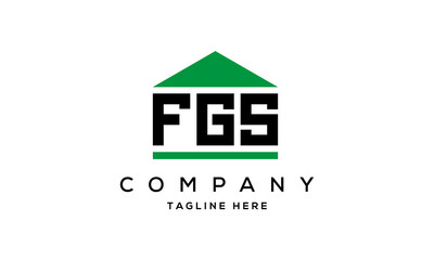 FGS three letter house for real estate logo design