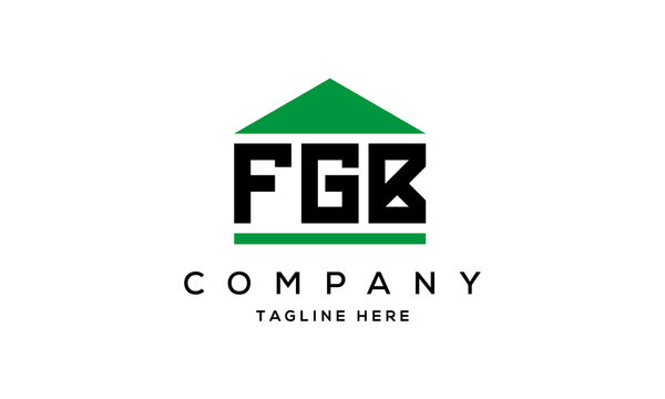 FGB three letter house for real estate logo design