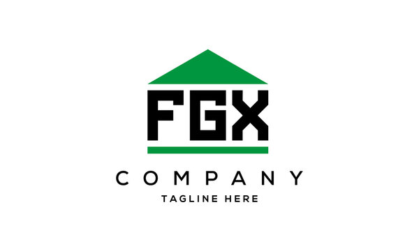 FGX three letter house for real estate logo design