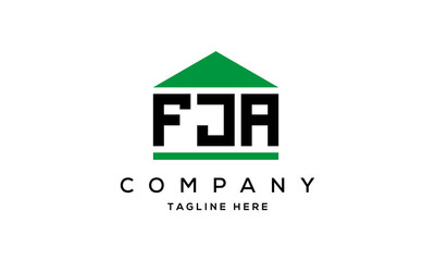 FJA three letter house for real estate logo design