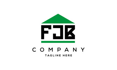FJB three letter house for real estate logo design