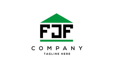 FJF three letter house for real estate logo design