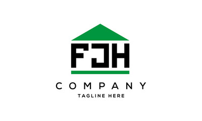 FJH three letter house for real estate logo design