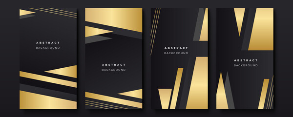Modern luxury black gold abstract background for story social media template and poster banner