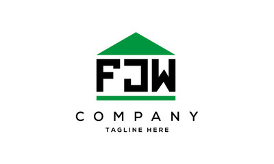 Fototapeta premium FJW three letter house for real estate logo design
