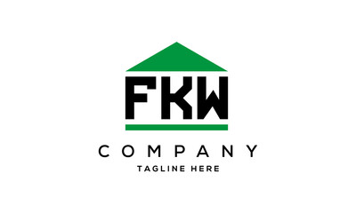 FKW creative three letter house for real estate logo design