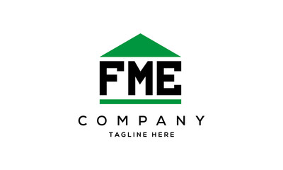 FME creative three letter house for real estate logo design