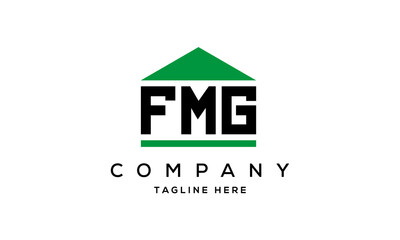 FMG creative three letter house for real estate logo design