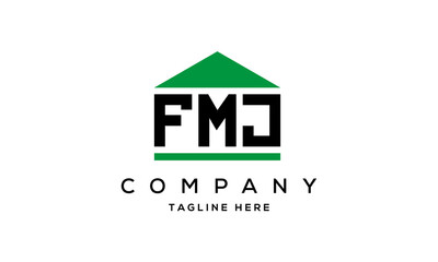 Fototapeta premium FMJ creative three letter house for real estate logo design