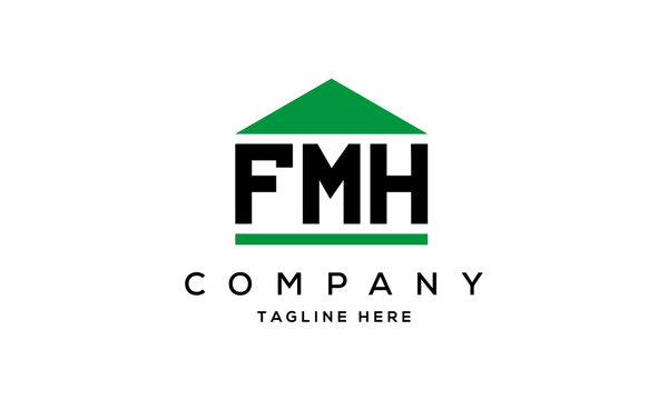 FMH creative three letter house for real estate logo design