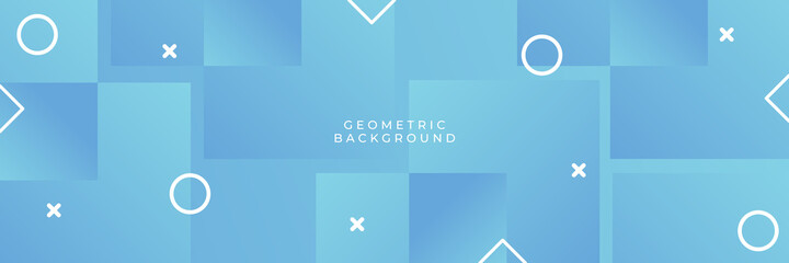 Simple minimal blue abstract wide banner background