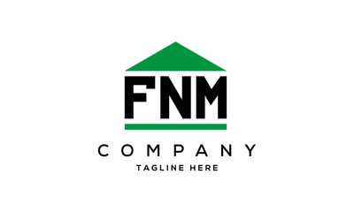 FNM creative three letter house for real estate logo design