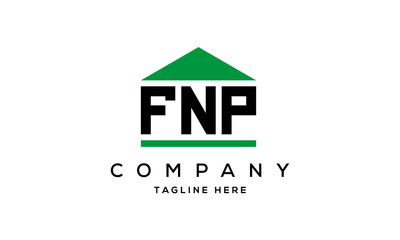 FNP creative three letter house for real estate logo design