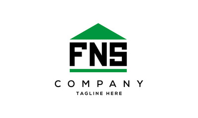 FNS creative three letter house for real estate logo design