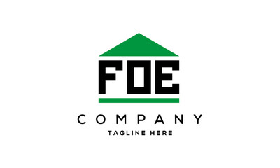 FOE creative three letter house for real estate logo design
