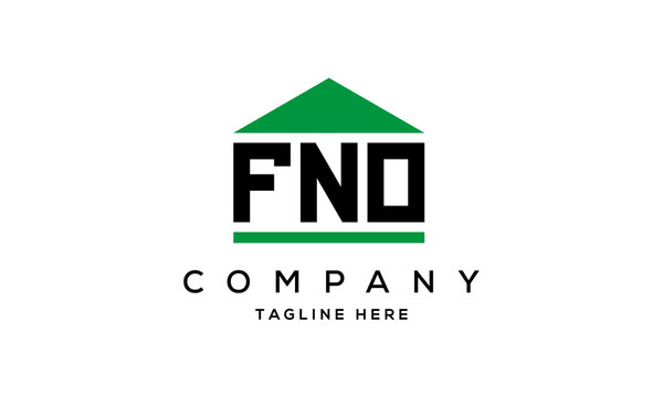 FNO creative three letter house for real estate logo design