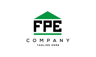 FPE creative three letter house for real estate logo design