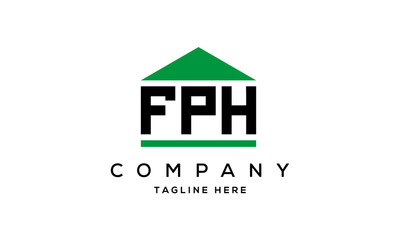 FPH creative three letter house for real estate logo design