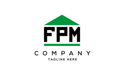 FPM creative three letter house for real estate logo design