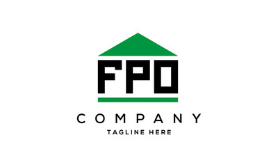 FPO creative three letter house for real estate logo design