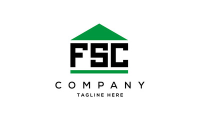 FSC three letter house for real estate logo design