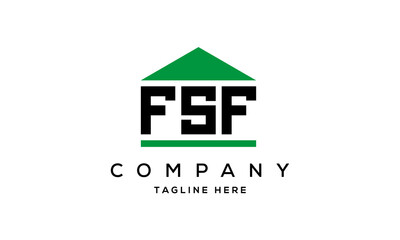 FSF three letter house for real estate logo design