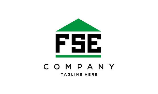 FSE three letter house for real estate logo design