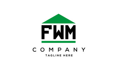 FWM three letter house for real estate logo design