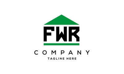 FWR three letter house for real estate logo design