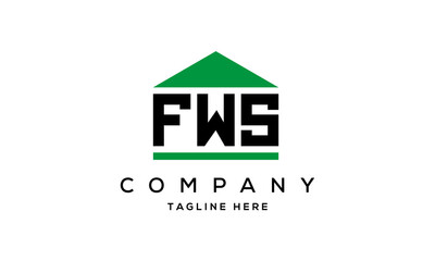 FWS three letter house for real estate logo design