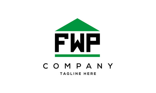 FWP three letter house for real estate logo design