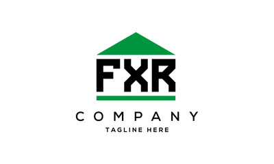 FXR three letter house for real estate logo design
