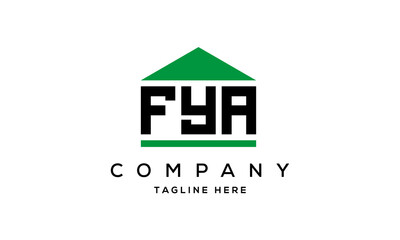 FYA three letter house for real estate logo design