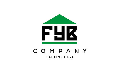 FYB three letter house for real estate logo design