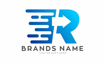 Fototapeta premium Creative letter R express logo design