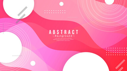 Abstract Color background , Pink swaying curves and white lines and white circle , Modern background design for presentation design , illustration Vector EPS 10