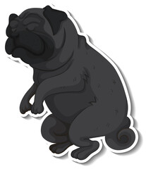 A sticker template of dog cartoon character