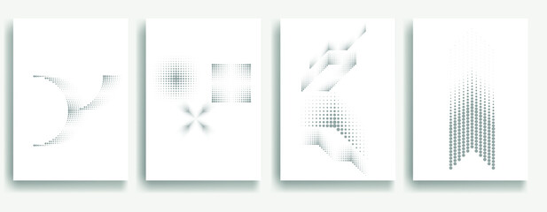 Modern minimal posters .Linear halftone dots Design .elements for your design. vector illustration