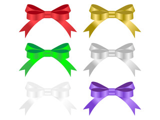 6 cute Christmas colored ribbons