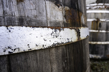 Old wooden barrel