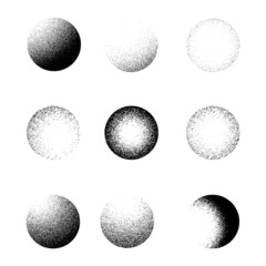 3D dotwork spheres. Vector