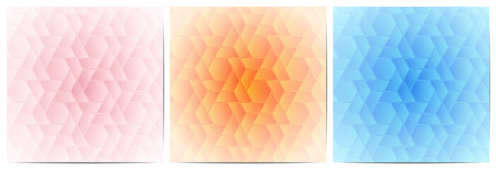   Set of abstract geometric pattern with polygonal shape elegant of pink,orange and blue background