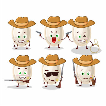 Cool cowboy pumpkin seed cartoon character with a cute hat