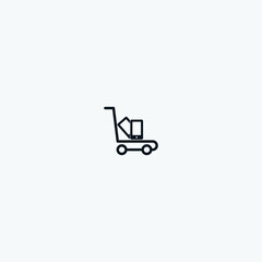 Shopping cart vector icon, flat design. Isolated on white background.
