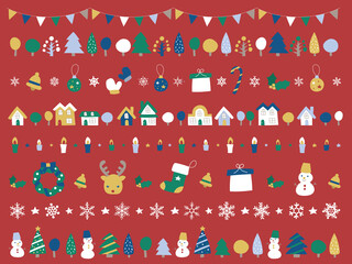 クリスマス手描きイラストセット