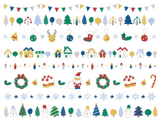 クリスマス手描きイラストセット