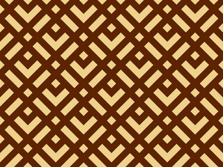Abstract geometric pattern. A seamless vector background. Gold and brown ornament. Graphic modern pattern. Simple lattice graphic design